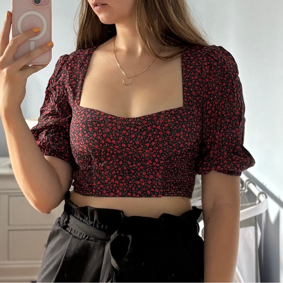 Crop floral top - Picture 2 of 2